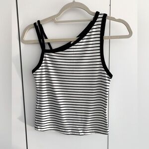 Mango Black and White Stripes Tank Top